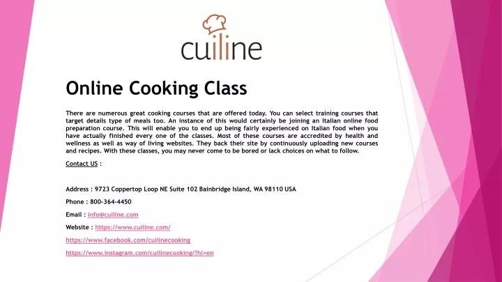 online cooking class