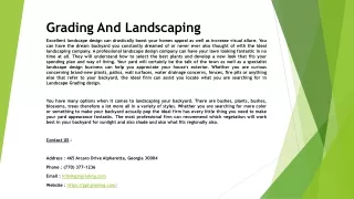 grading and landscaping
