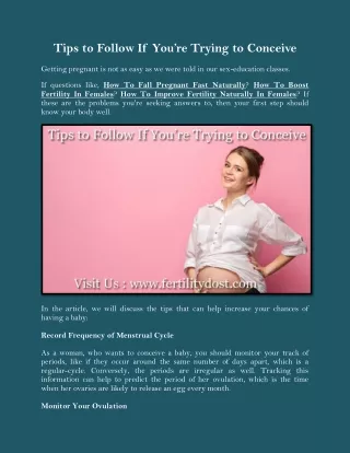 tips to follow if you re trying to conceive