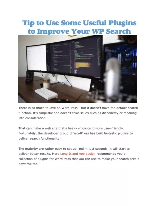 tip to use some useful plugins to improve your