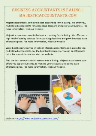 Business Accountants in Ealing | Majesticaccountants.com