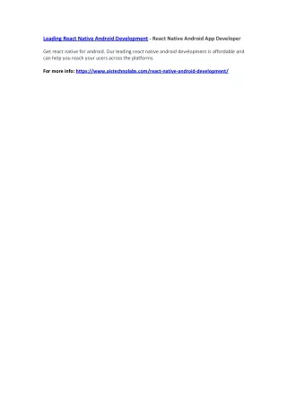 leading react native android development react