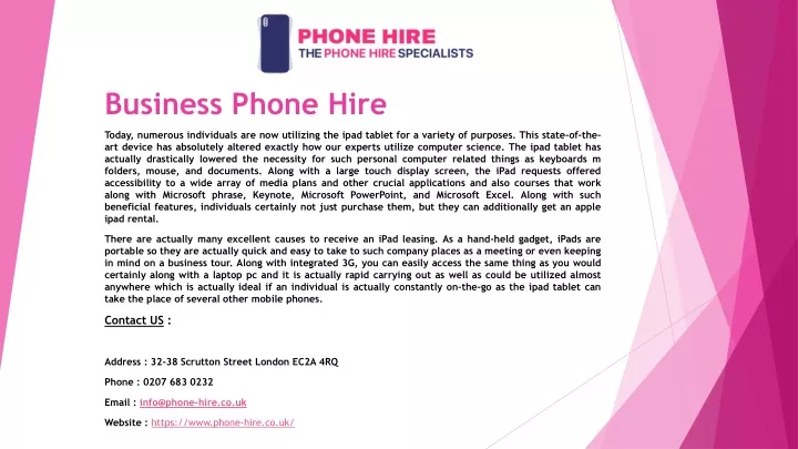 business phone hire
