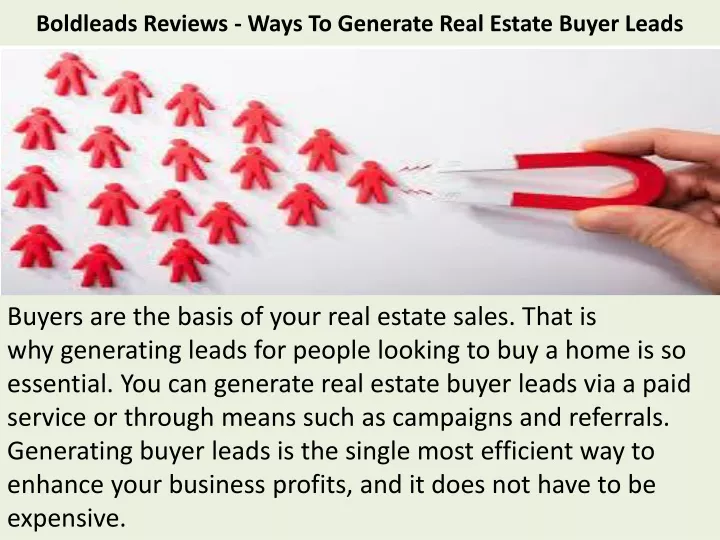 boldleads reviews ways to generate real estate buyer leads