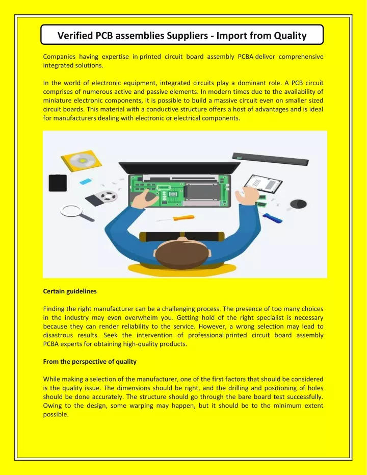 verified pcb assemblies suppliers import from