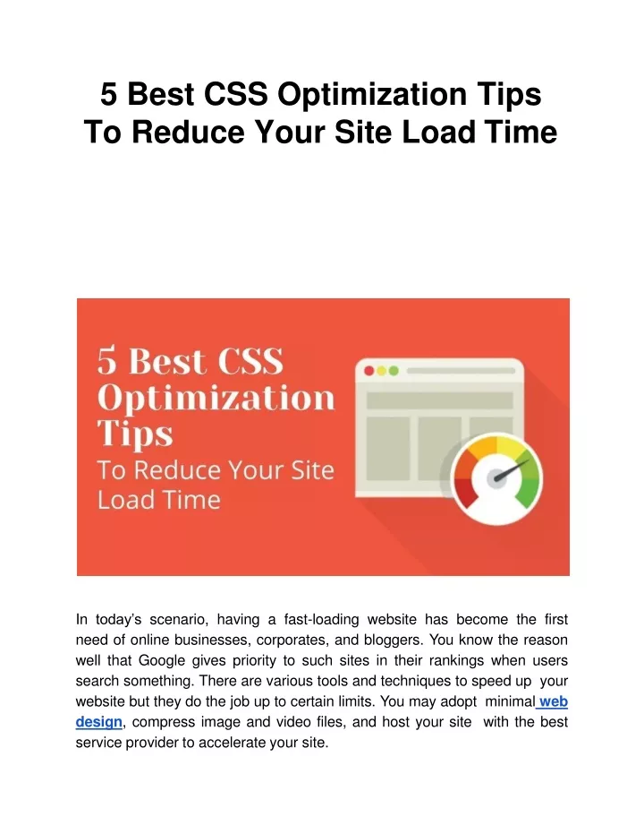 5 best css optimization tips to reduce your site load time