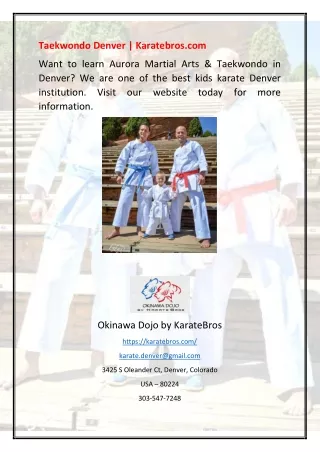 taekwondo denver karatebros com