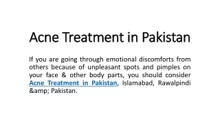 acne treatment in pakistan