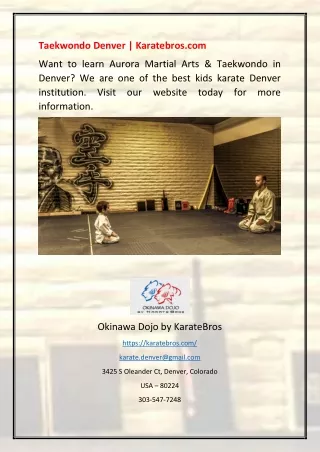 taekwondo denver karatebros com