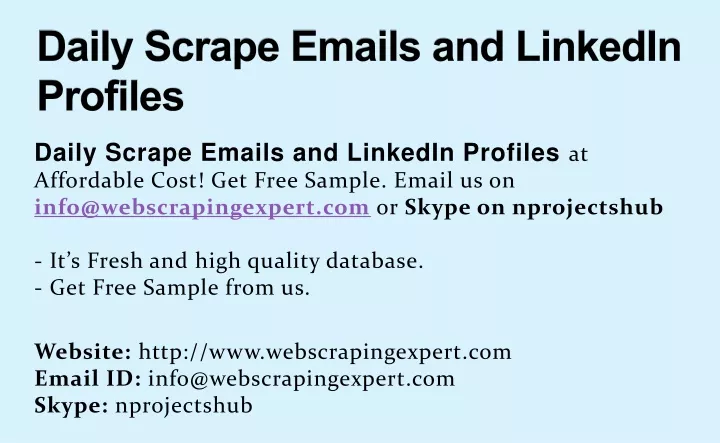 daily scrape emails and linkedin profiles