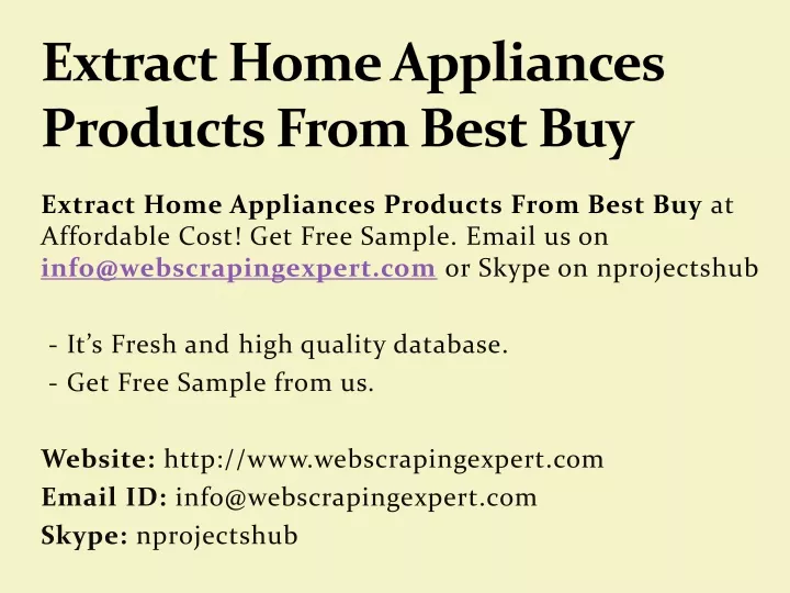 extract home appliances products from best buy