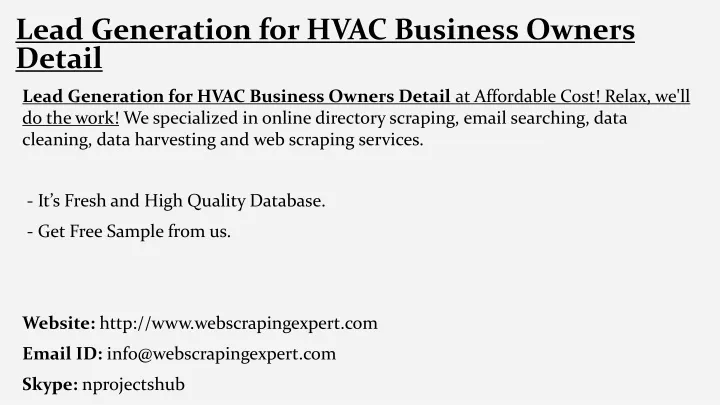 lead generation for hvac business owners detail