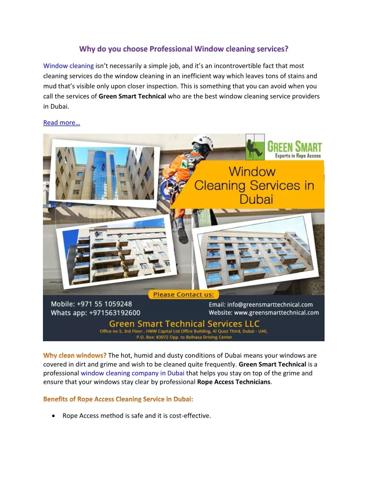 why do you choose professional window cleaning