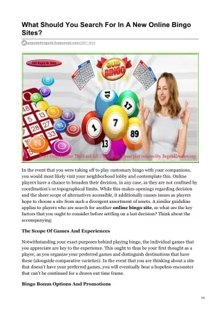what should you search for in a new online bingo