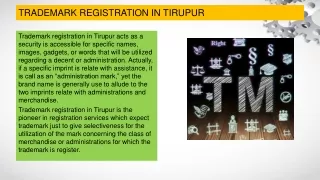 Trademark registration in Tirupur