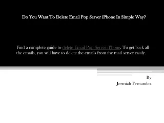 do you want to delete email pop server iphone in simple way