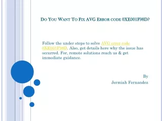do you want to fix avg error code 0xe001f98d