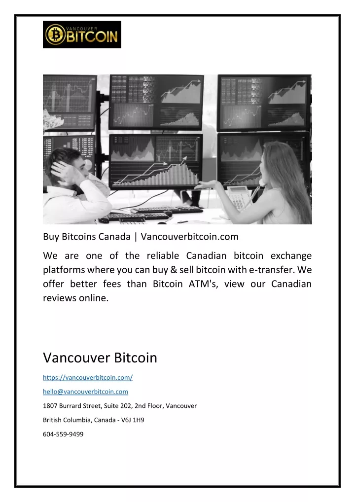 buy bitcoins canada vancouverbitcoin com