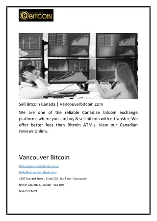 sell bitcoin canada vancouverbitcoin com