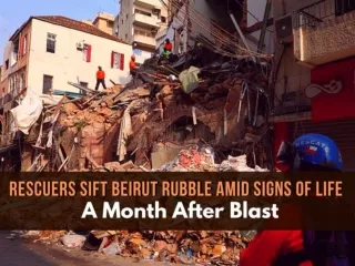 Rescuers sift Beirut rubble amid signs of life a month after blast