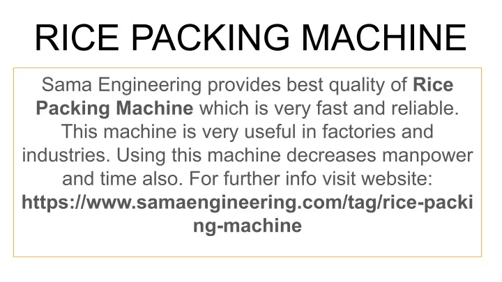 rice packing machine