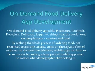 On-Demand Food Delivery App Development