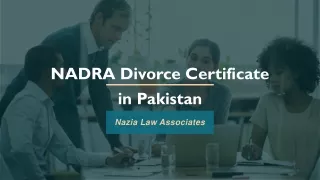 NADRA Divorce Certificate in Pakistan - Get Concern By Professional Lawyer