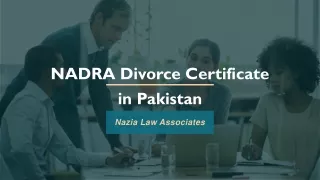 nadra divorce certificate in pakistan