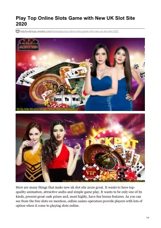 play top online slots game with new uk slot site