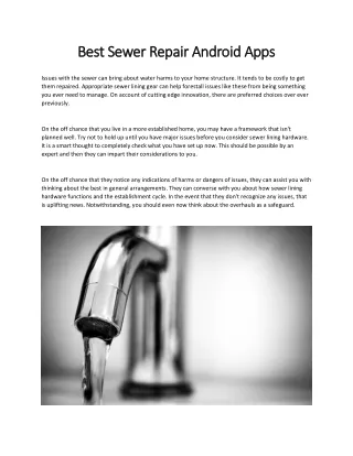 Best Sewer Repair Android Apps