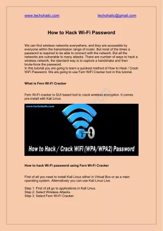 How to hack wifi Password