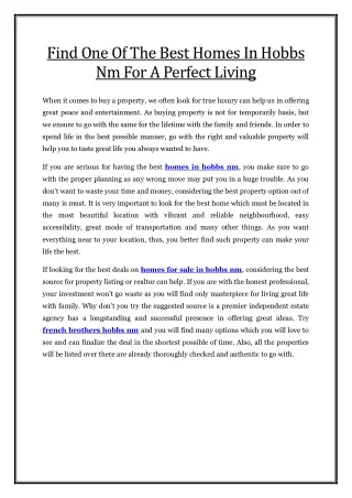 find one of the best homes in hobbs