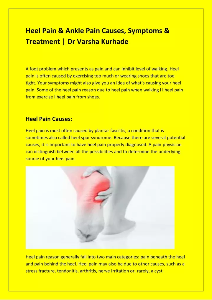 heel pain ankle pain causes symptoms treatment