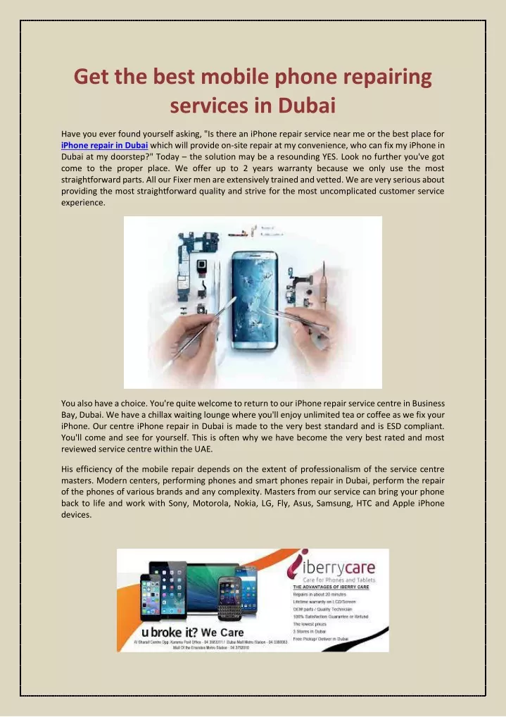 get the best mobile phone repairing services
