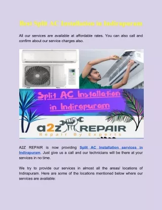 best split ac installation in indirapuram