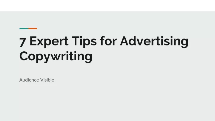 7 expert tips for advertising copywriting