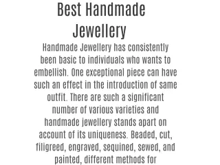 Handmade jewellery for everyone