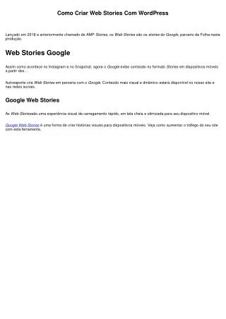 Como Criar Web Stories Com WordPress