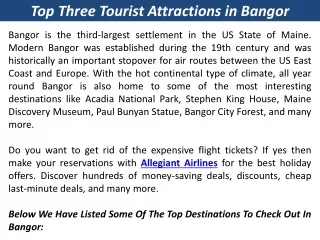 Top Three Tourist Attractions in Bangor