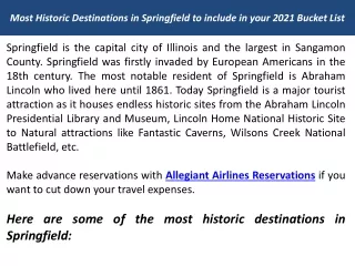 Most Historic Destinations in Springfield to include in your 2021 Bucket List