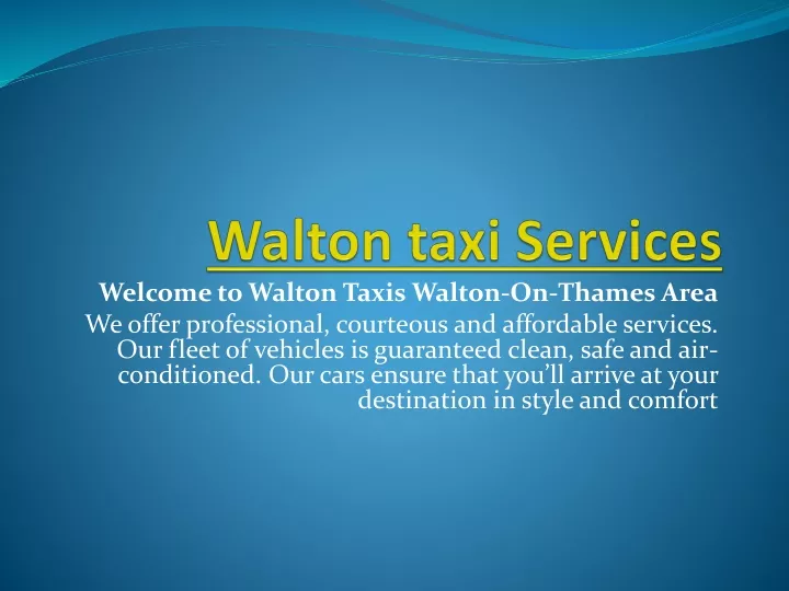 walton taxi services
