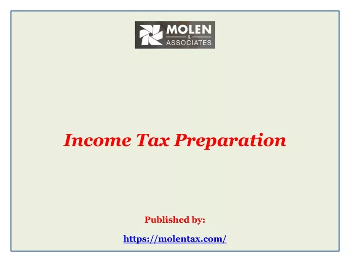 income tax preparation published by https molentax com