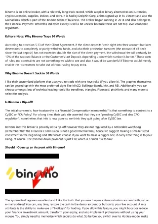 Binomo Testimonial