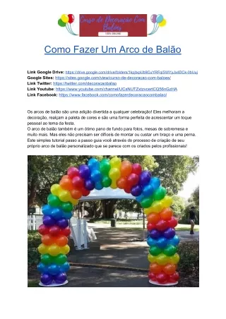 Como Fazer Um Arco de Balão