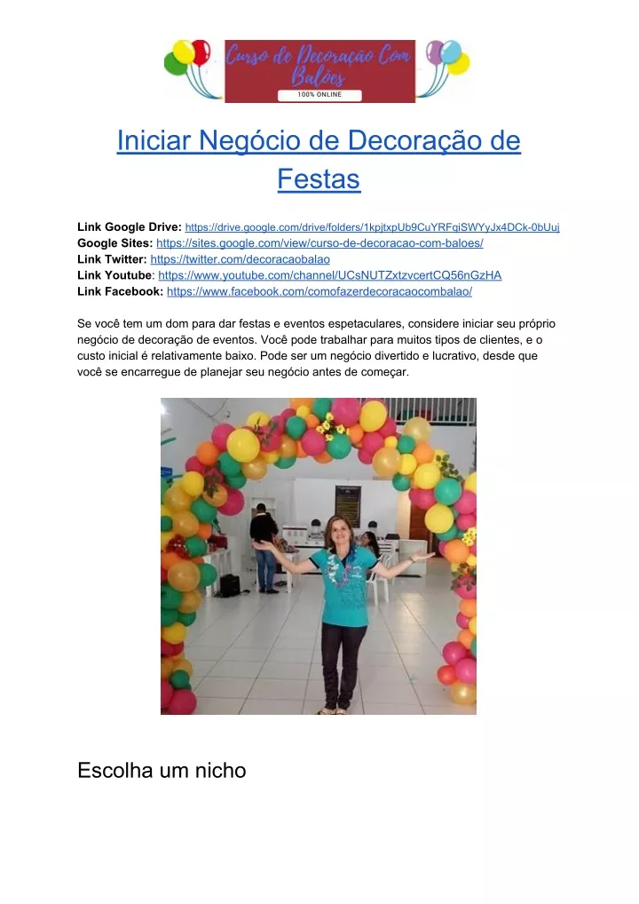 iniciar neg cio de decora o de festas