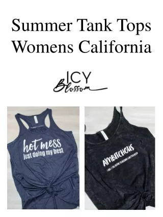 Summer Tank Tops Womens California