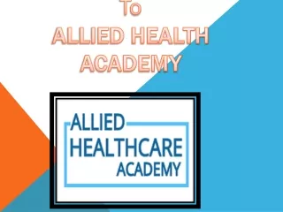 allied healthcare academy | nutrition certification in india