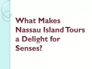 What Makes Nassau Island Tours a Delight for Senses