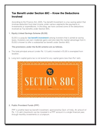 Sqrrl- Tax Benefit under Section 80C