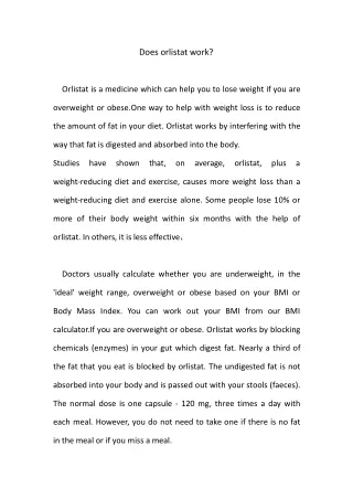 does orlistat work